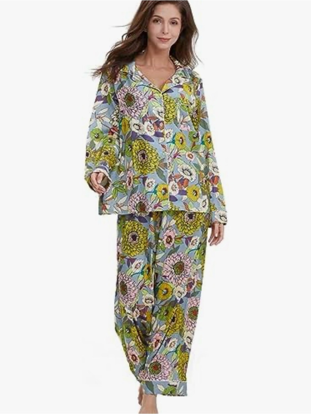 Floral Silky Pajama Set XXL